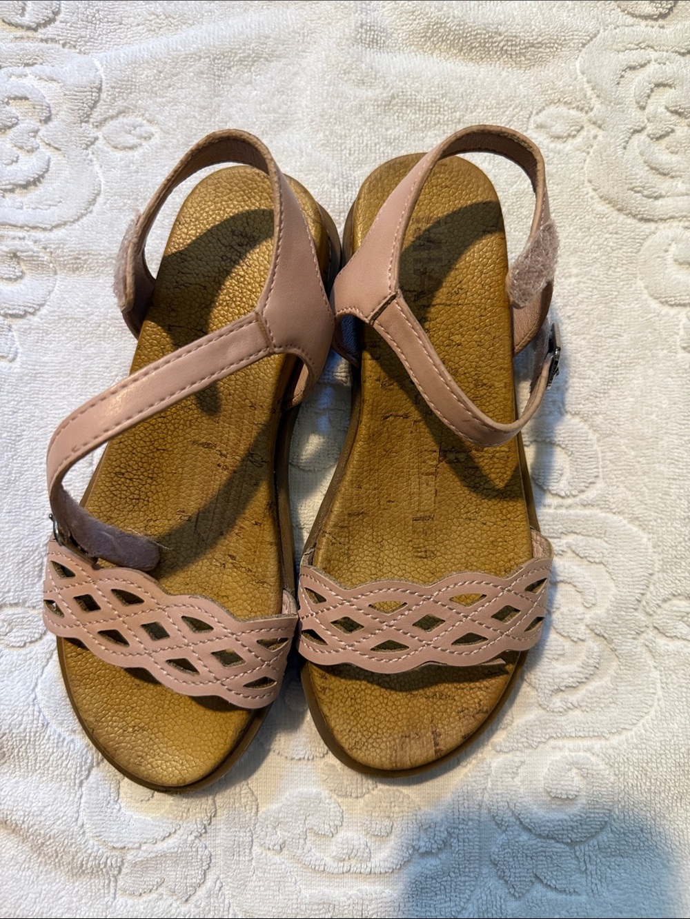 Mia Girls Pink Woven Front Slingback Sandals